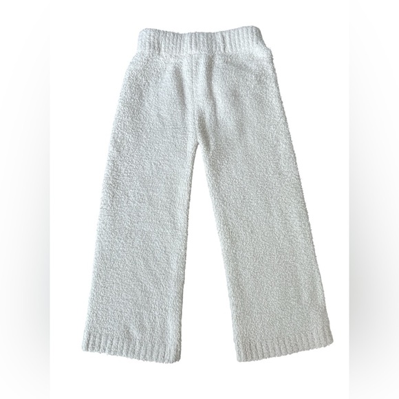Skims Sweatpants White Youth Girls Sherpa Knit Polyester Size 6/7 - Picture 1 of 6